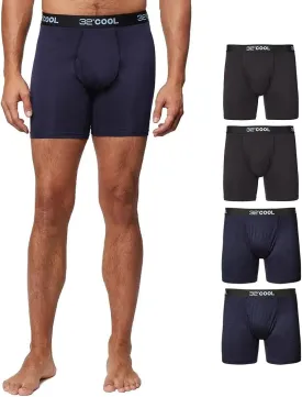 32 Degrees COOL Mens 4-PACK Quick Dry Performance Boxer Brief With Comfort Elastic Waistband