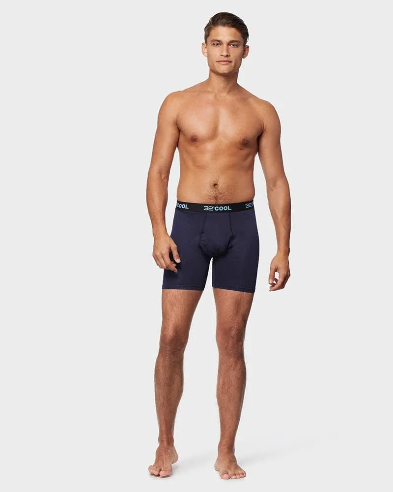 32 Degrees COOL Mens 4-PACK Quick Dry Performance Boxer Brief With Comfort Elastic Waistband