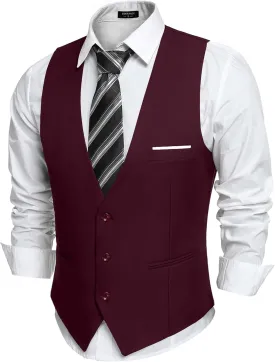 COOFANDY Men's Suit Vest Slim Fit Formal Dress Waistcoat Casual Business Vests for Suit or Tuxedo