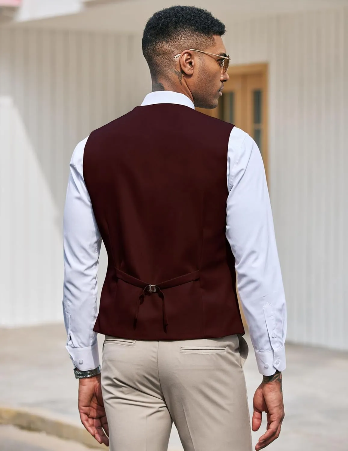 COOFANDY Men's Suit Vest Slim Fit Formal Dress Waistcoat Casual Business Vests for Suit or Tuxedo