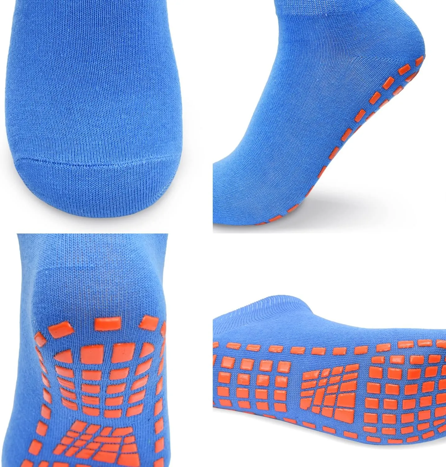 ELUTONG Trampoline Socks for Kids with Grips Non Slip 6 Pairs Bounce House Grip Socks for Kid Boys Girls (2-13 Years)