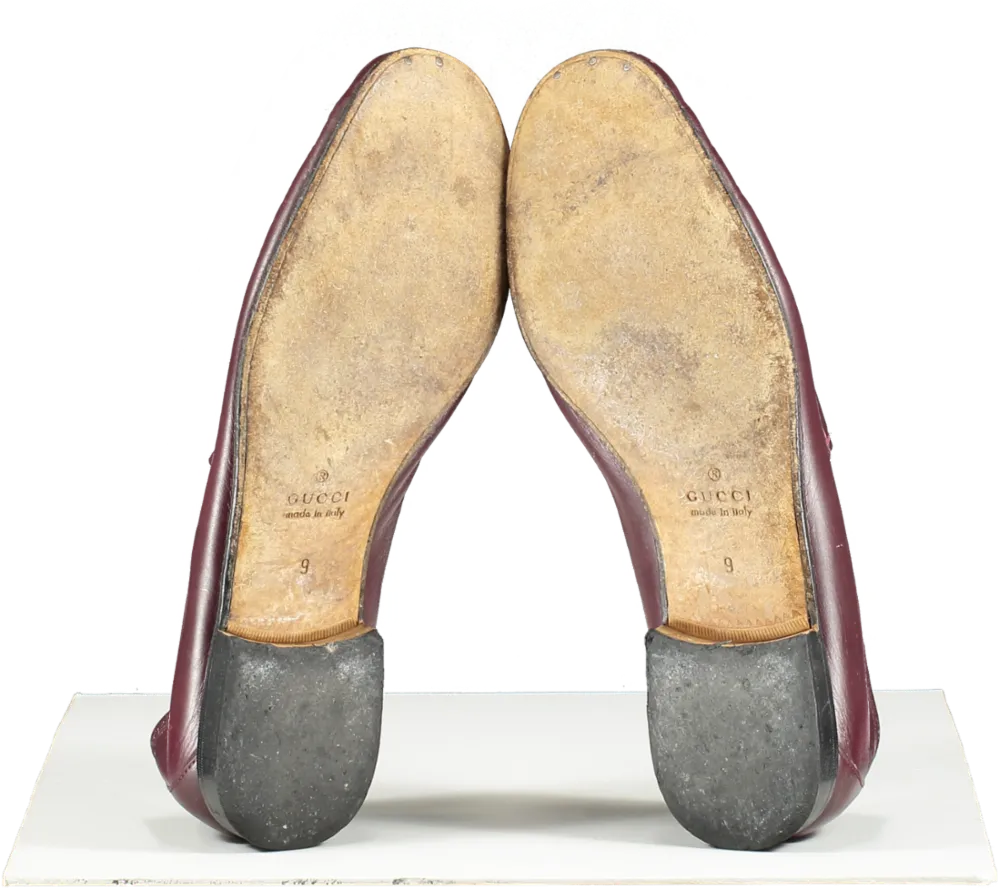 Gucci Moccasins Horsebit Leather Loafers Burgundy UK 9 EU 43 👞