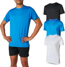 Men??s Workout Short Sleeve Athletic Gym T-Shirts 3 Pack Mens Dry Fit Running Shirt Moisture Wicking Active Crew Tees for Men