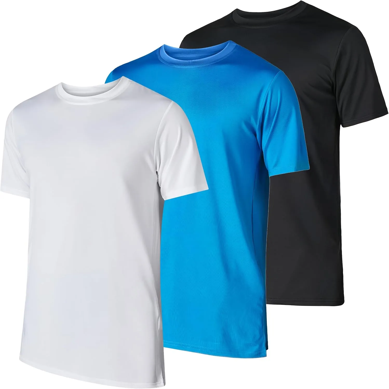Men??s Workout Short Sleeve Athletic Gym T-Shirts 3 Pack Mens Dry Fit Running Shirt Moisture Wicking Active Crew Tees for Men